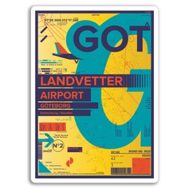 2 x 10cm Landvetter Airport Vinyl Stickers - Gothenburg Sweden Sticker #17399 (10cm Tall)