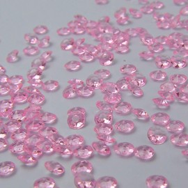 ZKC 10mm 1000PCS Crystal Acrylic Diamond Vase Fillers Beads for Wedding Centerpiece Table Scatter Shower Party Vase Beads Decorations(Pink)