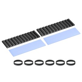 PATIKIL M.2 2280 Nvme SSD Heatsink 70x22x3mm, 2 Set Radiator Cooler Aluminum Heat Sink Cooling Fin with Thermal Pad/Tape/Rubber Ring for Laptop Electronics CPU Led, Black