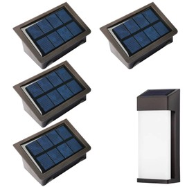 Yotopow Luz solar de repuesto para luces de valla al aire libre y luces de pared, insertos de luz solar, 10 lúmenes, impermeable (paquete de 4)