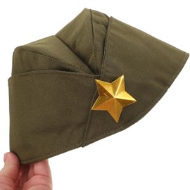 Army Garrison Cap Canvas Sailor Dance Boat Cap Side for Party Cosplay Performance Army Greenï