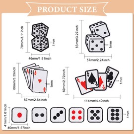 FINGERINSPIRE 10 Style Dice Poker Ace Clothes Patch Iron on Embroidered Applique Roll of Dice Embroidered Applique Playing Card Gaming Applique Patches for Jeans Hats Bags Jackets Shirts Clothing DIY