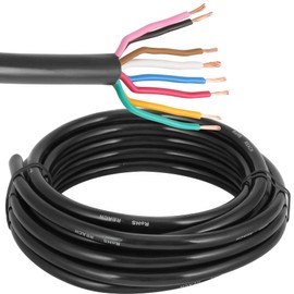 ETUKER Vehicle Cable 8 Core 5 m Cable Trailer 8-Pin Camping Vehicle Cable Cross Section 7 x 0.5 mm² + 1 x 1 mm² Trailer Lighting Cable