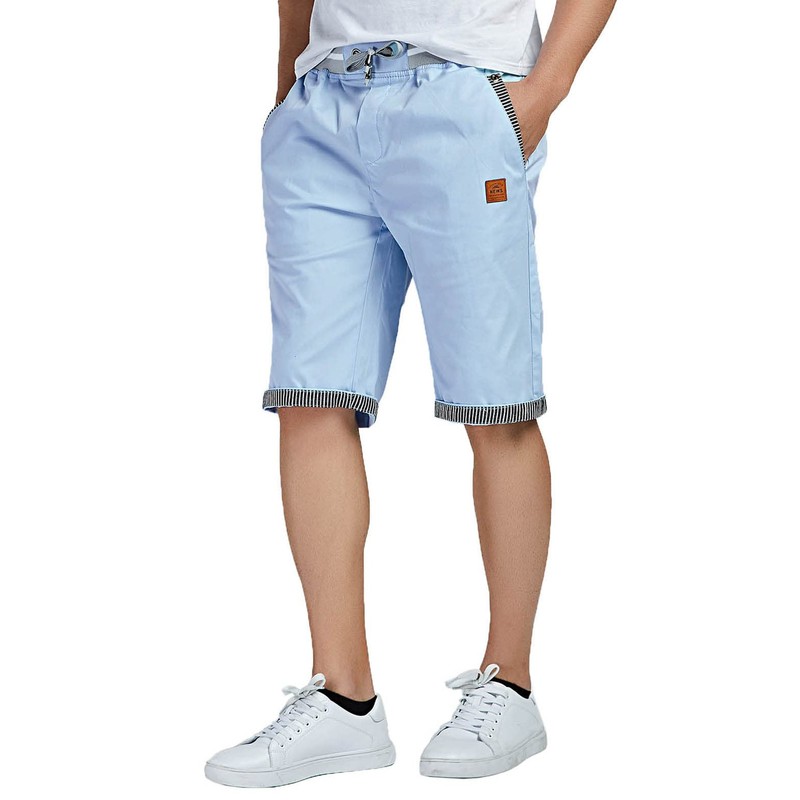 JustSun Men's Chino Shorts, Summer Bermudas, Cotton, with Drawstring -