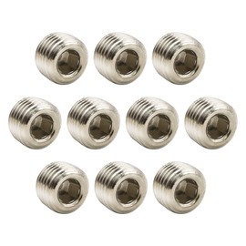 Aoling Flat Hex Socket Set Screws, Flat Point, M6 x 0.4 inches (9 mm), Outer Diameter 0.5 inches (13 mm), Screw Grub Screw, Enameled Set Screws, Stainless Steel, Set of 10, For Connection, For