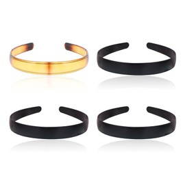 4 Pieces Women'S Headbands, Non-Slip Women'S Hairbands, Face Wash Headbands, Makeup Headbands, Plastic Solid Color Headbands, Comfortable Wide Headbands