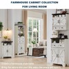 ACCOHOHO Corner Bathroom Cabinet, Farmhouse Small Corner Cabinet with Barn