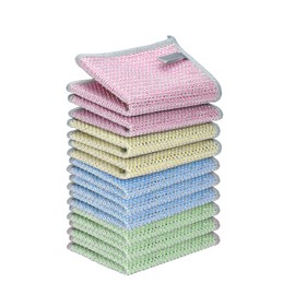 10PCS Upgrade Wire Dishwashing Rag, Non-Scratch, Wet and Dry, Double Layer, Multipurpose Wire Dishwashing Rags for Kitchen, Sinks, Cookware, Stove, Easy Rinsing, Reusable