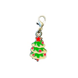 Miniblings Christmas Tree Charm Winter Christmas Bracelet Christmas Tree Enamelled – Handmade Fashion Jewellery I Silver-Plated Pendant Charm Bracelet – Pendant for Bracelet, Metal, enamelled