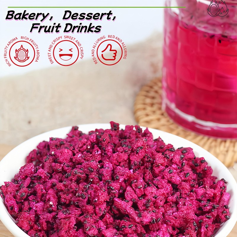 Freeze-Dried Dragon Fruit Cubes, 5.2oz Sealed cans | Unsweetened Crispy