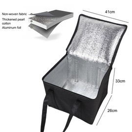 Cool Bag 41×26×33CM Large Cooler Bag Coolbag Thermal Food Delivery Bag Thermal Bag Foldable Cool Box for Hot/Cold Food & Drink for Camping Picnic BBQ Shopping
