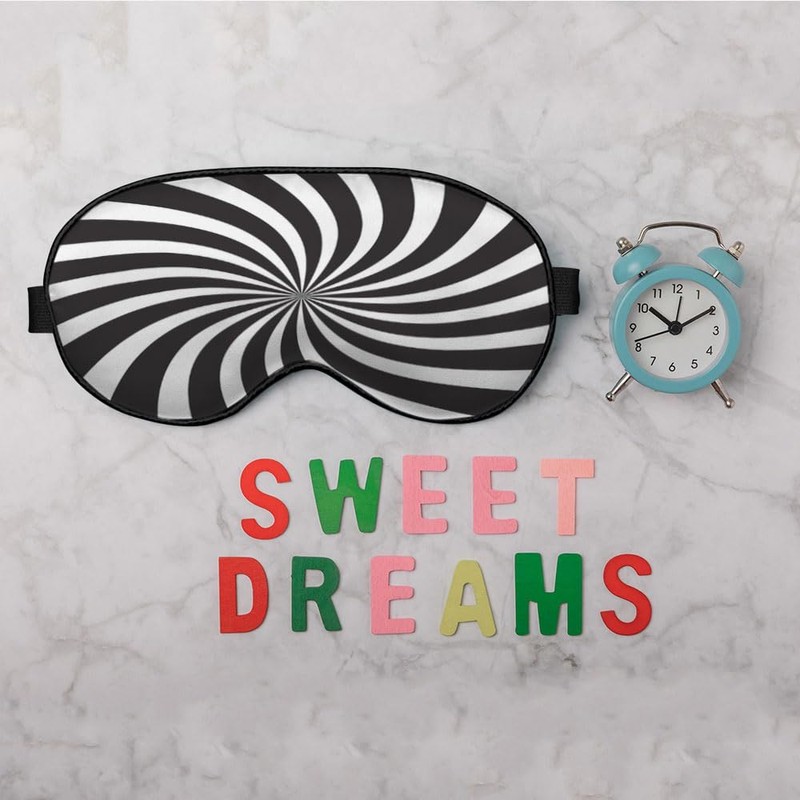NOHSHE Black White Stripes Sleep Mask Eye Mask Abstract Swirl
