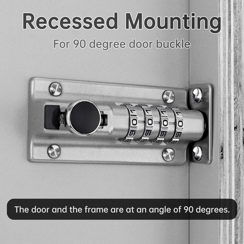 HOJLKLD Combination Lock, 4 Digit Zinc Alloy Slide Bolt Lock,