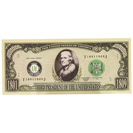 Set of 100-president Thomas Jefferson Million Dollar Bill