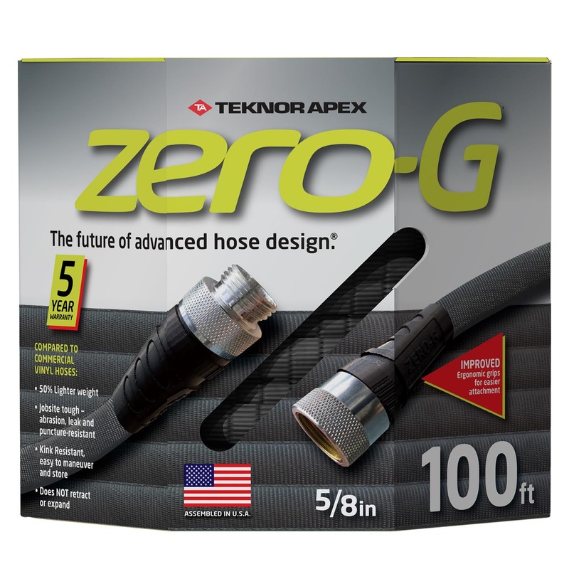 zero-G 4001-100 Garden Hose, 5/8" x 100', Gray