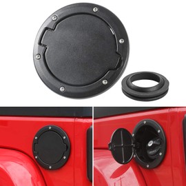 Gas Cap Fuel Door Gas Tank Cover for Jeep Wrangler JK & Unlimited Sport Rubicon Sahara 2007-2018