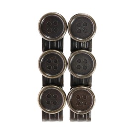 Trafalgar No Sew Moveable Button End Brace Clips (Set of 6), Antique Brass, One Size