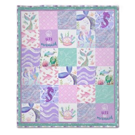 Mermaid Blanket, Mermaid Gifts for Baby Toddler Infant Newborn, 30"x40" Throw Blanket, Lightweight Soft Warm Cozy Flannel Throw for Sofa Chair-Crib Stroller nap