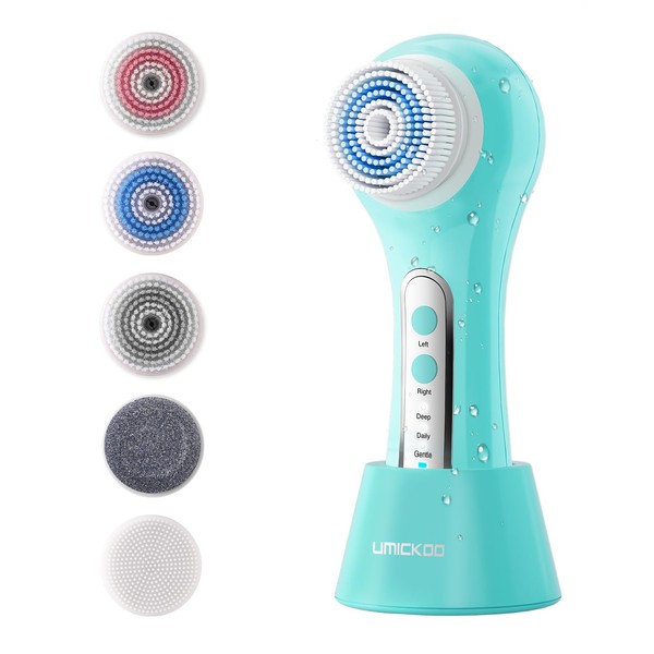 UMICKOO Face Scrubber Exfoliator,Facial Cleansing Brush Rechargeable IPX7 Waterproof with