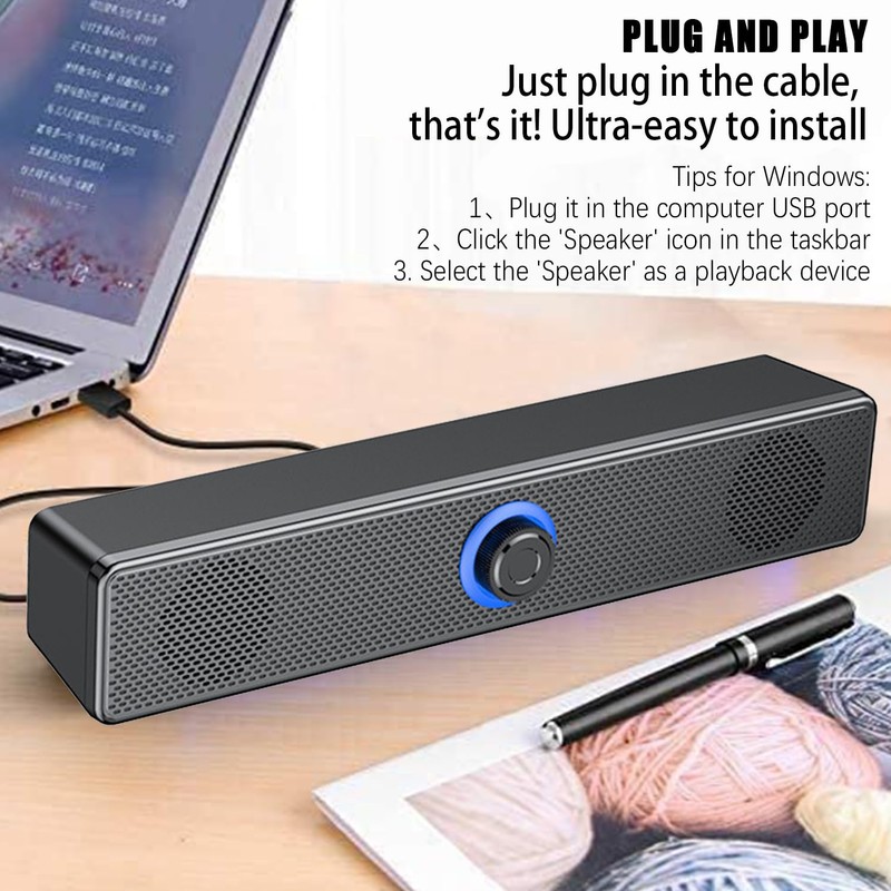 FAYAZ USB Computer Speakers, 40W Computer Soundbar for PC,Desktop Laptop,USB