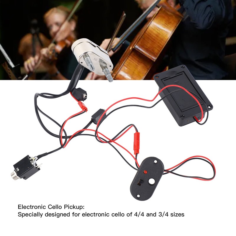 Cello Pickup Metal Plastic High Sensitivity Low Noise Professional Cello