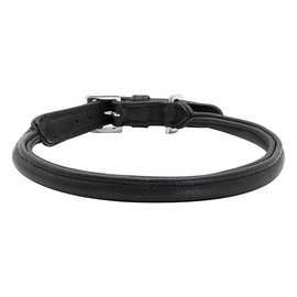 Hundehalsband Leder-Halsband Allrounder, Pure Black, Größe XS, LovePanama