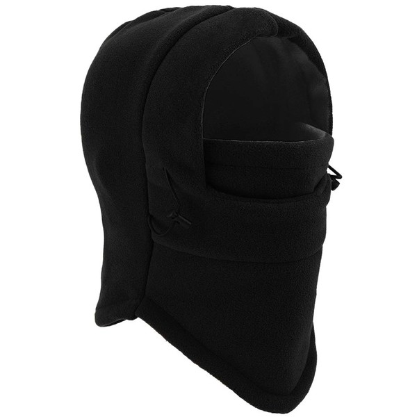 YQXCC Kids Winter Hats Balaclava Ski Mask Windproof Warm Adjustable with Fleece Lining Hat for Boys Girls (Black)