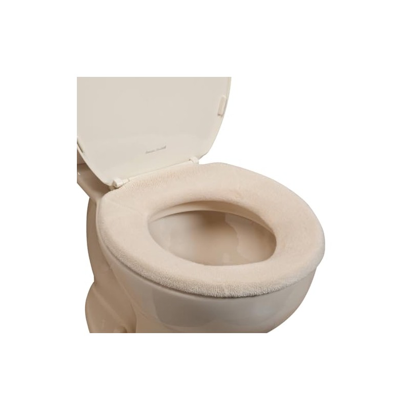 Miles Kimball Elastic Cushioned Toilet Seat Cover Universal Fit White