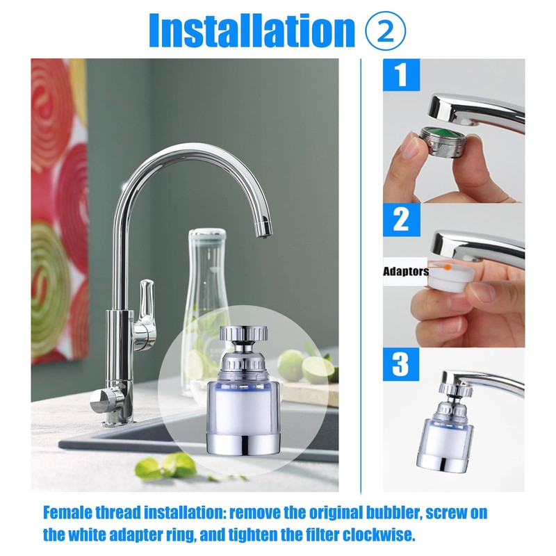 Pack of 2 Water Filter Tap, Water Tap Filter for