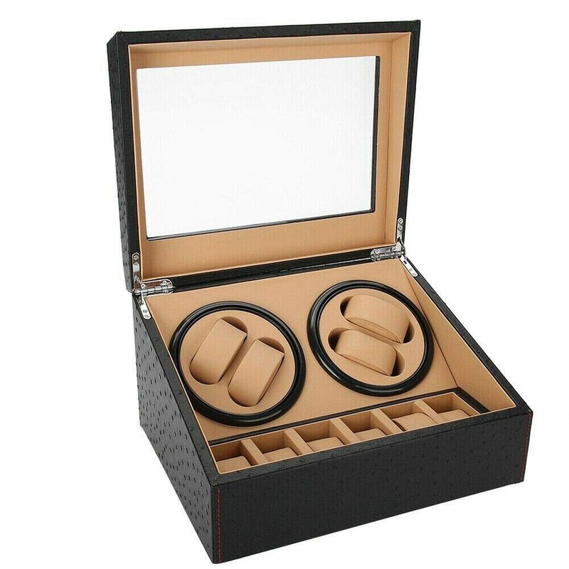 YIYIBYUS AC 100-240V Watch Storage Display Box,4+6 Automatic Watch Winder