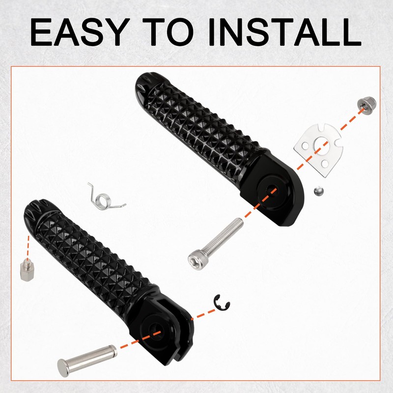 FOVPLUE Driver/Rider and Passenger Footrest for Yamaha YZF R6 2003-2020,R1