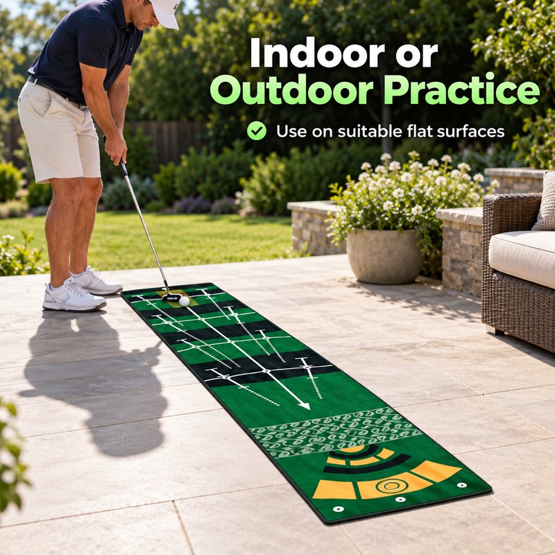 Golf Putting Mat for Indoor & Outdoor Practice – 94.49-Inch