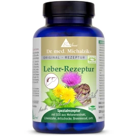 Liver formula according to Dr. Michalzik - 120 capsules - valuable ingredients in optimal dosage for your liver health with SOD from melon extract - no additives - from BIOTIKON