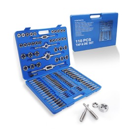 EilxMag 110PCS Tap and Die Set, Metric Tap and Die Rethreading Kit, Thread Chaser Set for Cutting External and Internal Threads,Metric Size M3 to M16 with Storage Case (Pakage)