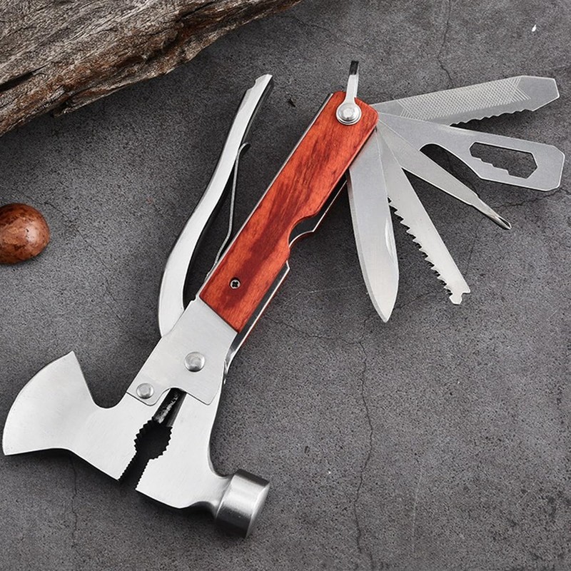 AIMALL Multi-Function Outdoor Camping Emergency Survival Tools Axe Hatchet Hammer