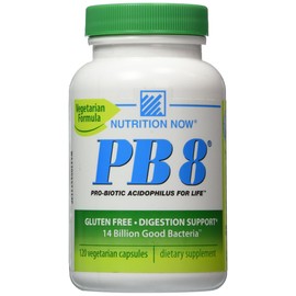 Now PB 8 Pro-Biotic Acidophilus Capsules, Vegetarian, 120-Count Bottles 60 Servings