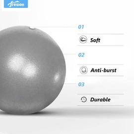 Fresion Mini Pilates Ball Exercise Ball for Yoga - 25cm Mini Yoga Ball, Core Ball,Small Workout Ball, Mini Stability Ball,Ballon Exercise Ball for Aadults