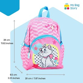 mybagstory - Backpack – Aristocats – Pink – Child – School – Kindergarten – Nursery – School Bag – Girl – Size 28 cm – Adjustable Straps – Gift Idea, Pink, 28.5 cm
