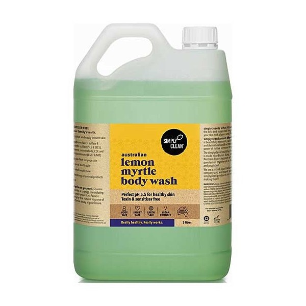 Simply Clean Lemon Myrtle Body Wash 5 Litres