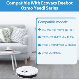 KGC Pack of 12 Replacement Parts Accessories for Ecovacs Deebot Ozmo 950 920 N8 /N8 Pro /N8 Pro+ / T8 /T8+/ T8 AIVI /T8 Max /T9 /T9+ Yedi 2 Hybrid/Vac Hybrid/Vac Station