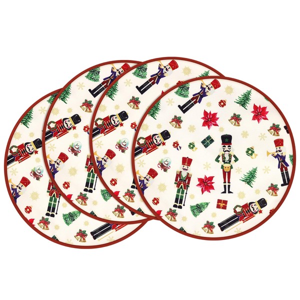 Arquiel Christmas Nutcracker Tree Tablecloth Waterproof, Red Table Cloth Rectangle