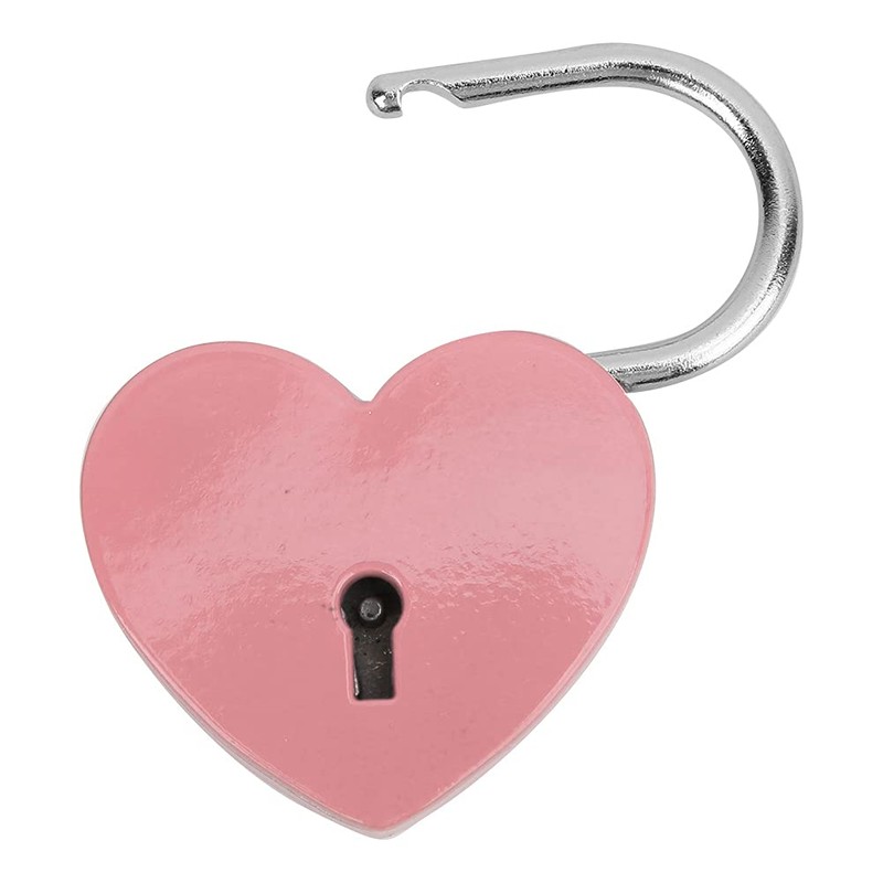 Heart Shape Metal Padlock with Key, Mini Colorful Lock for