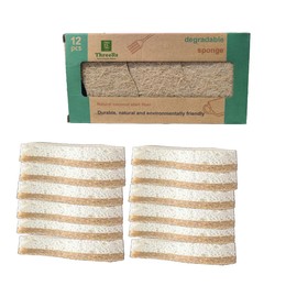 12 Pieces Natural Biodegradable Heavy Duty Scouring Pad Scratch Resistant Scouring Pad Cleaning Sponge for Kitchen Bathroom Household Non-Stick Cookware
