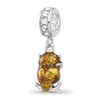 JewelryWeb 2mm Ss Reflections Rhodium Plated Crystal Enameled Owl Dangle