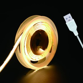 UVTaoYuan Led Strip Lights 5V USB LEDs Display Cabinet Lighting COB LED Strip Light 3000K Warm White Not Dimmable Flexible led Lights for Home DIY Lighting TV Lights Indoor Use (3.28FT/3000K)