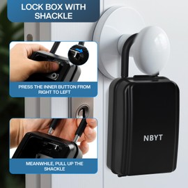 NBYT Portable Combination Lock keybox, Wall Mount,For House Keys Key Hiders to Hide a Key Outside,Waterproof Key Safe Storage Lock Box(With Shackle)