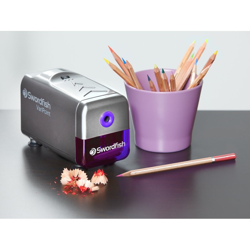 Swordfish ‘VariPoint’ Electric Pencil Sharpener with Replaceable Helical Blade and