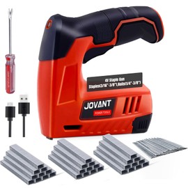 Electric Staple Gun with 3000 Staples 650 Nails, Upholstery Staple Gun for Wood Crafts Carpentry Decoration DIY, 4V 2 in 1 Cordless Brad Nailer Fits 18GA 1/4"-1/2" Nails and 22GA 3/16"-3/8" Staples