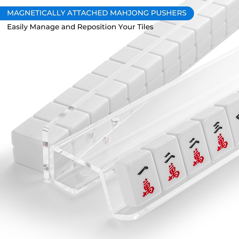 magic sewing machine Acrylic Mahjong Racks with Magnetic Pushers, Set