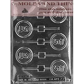 MOLDS AND THINGS I'M 5 LOLLY Numbers and Letters Chocolate Candy Mold - Clear Plastic, Alphanumeric Shape - 2" Round, 5/16 Deep - Made in USA